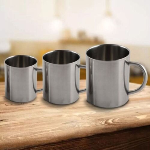 Stainless steel portable mug - steel,
