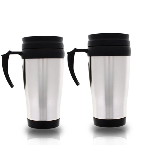 500ml travel mug stainless - 2x,