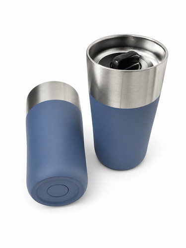 Stainless steel travel mug - stainless,