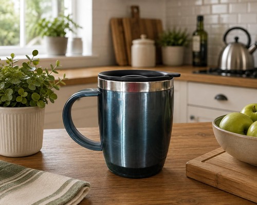 Insulated travel mug with lid - mug,